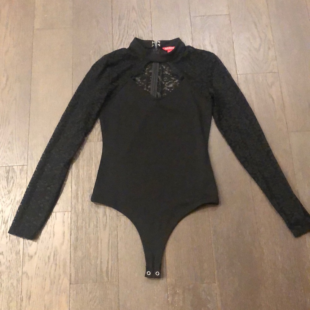 Black lace body suite